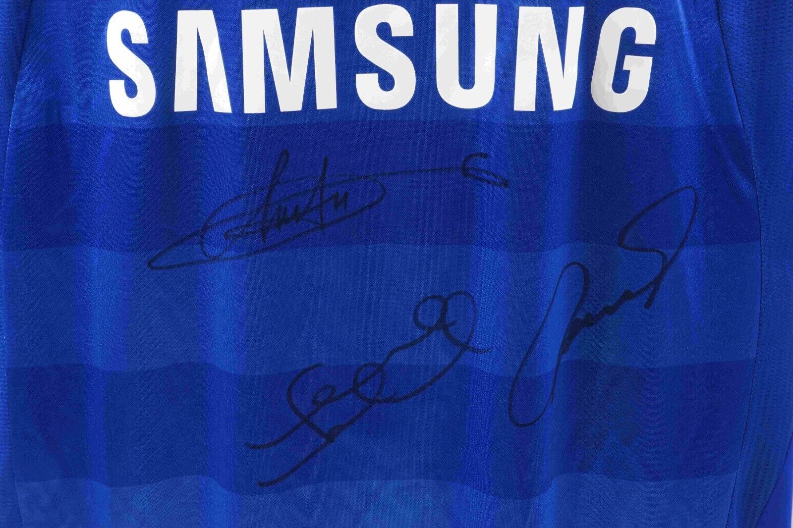 Torres, Drogba & Lampard Signed UCL Final Chelsea Soccer Jersey with Beckett COA